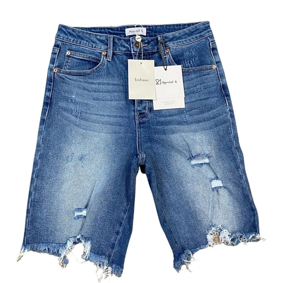 Splendid A L.A. Denim Shorts Size Large Distressed 28x9 - Picture 1 of 11